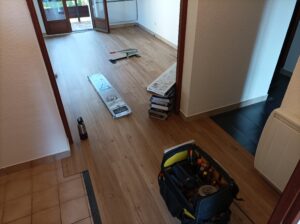 Pose de parquet pvc en continu