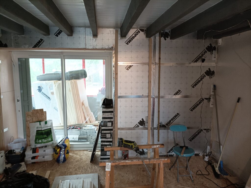 Pose des plaques de platre