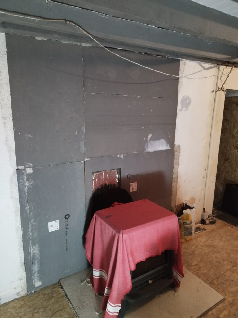 Installation d'un poele à bois