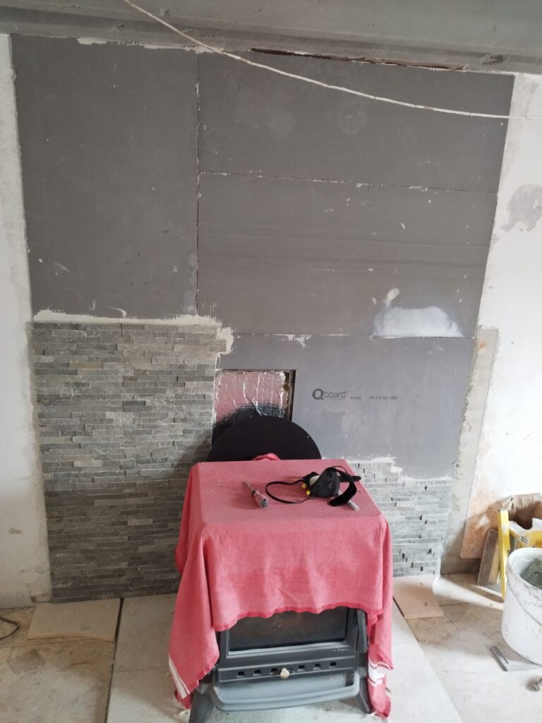 Installation d'un poele à bois