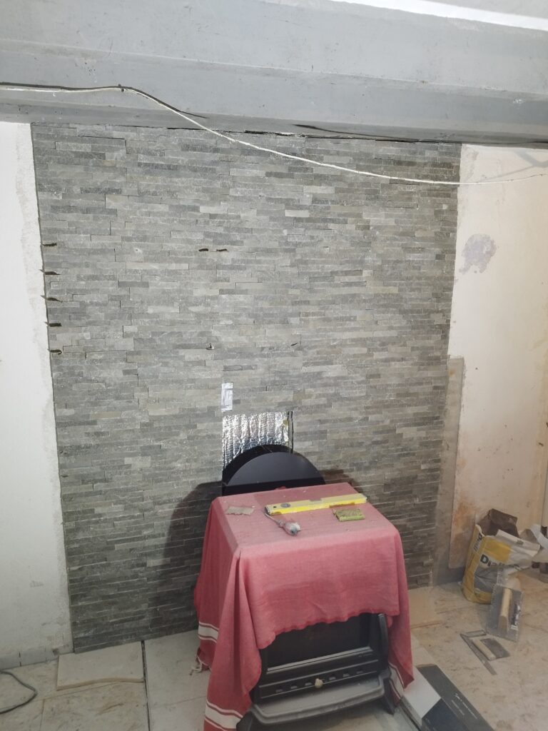 Installation d'un poele à bois