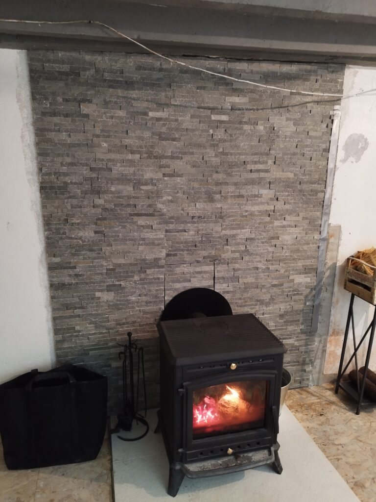 Installation d'un poele à bois