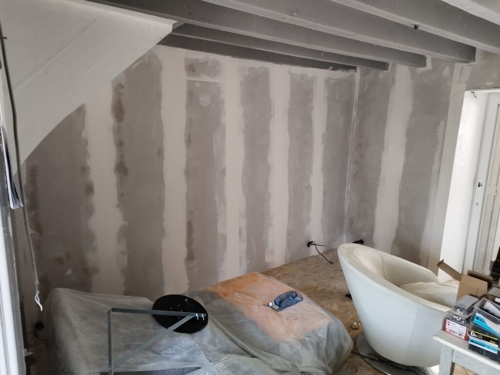 Pose des plaques de platre