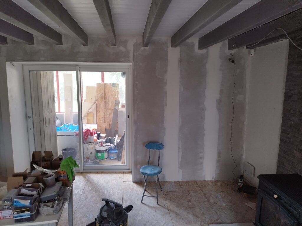 Pose des plaques de platre