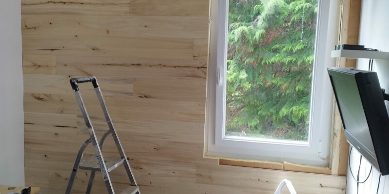 Pose de lambris bois en peuplier